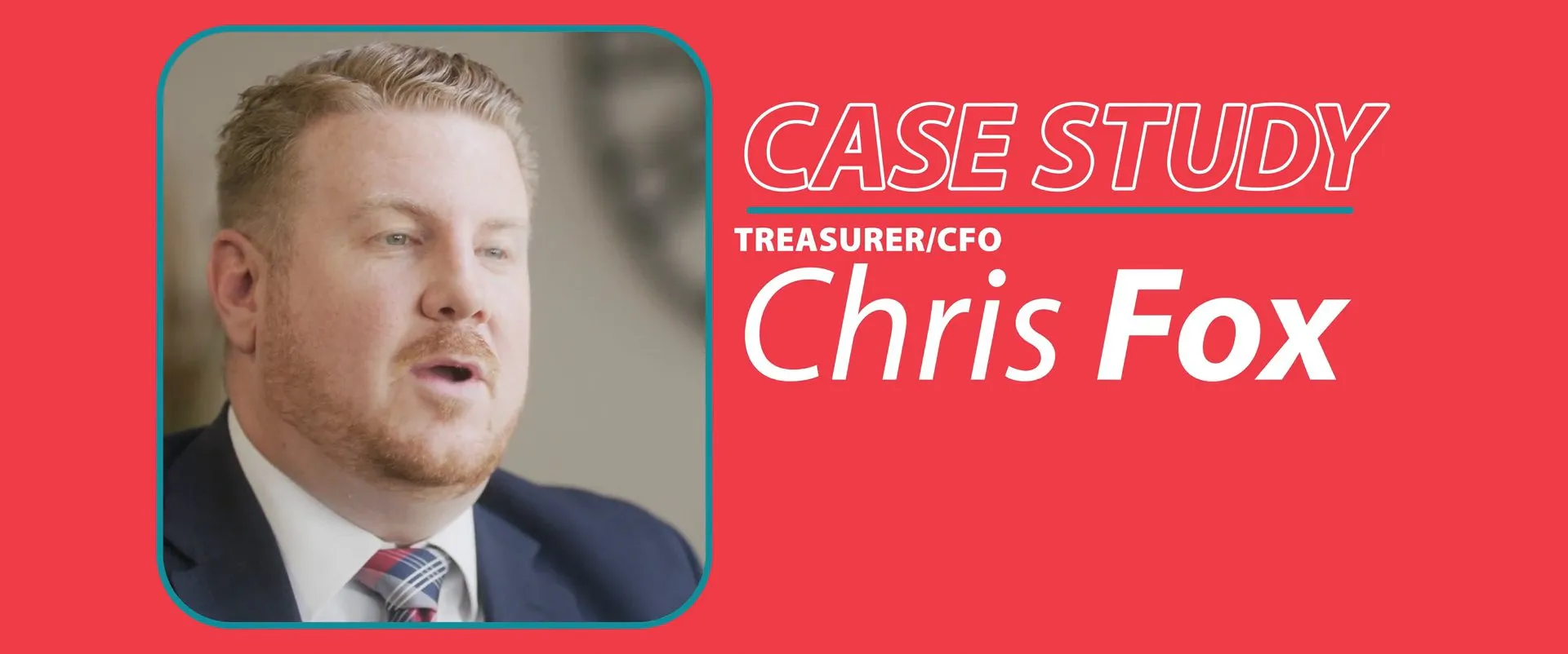 Case study title card with Chris’s portrait, name and job title.
