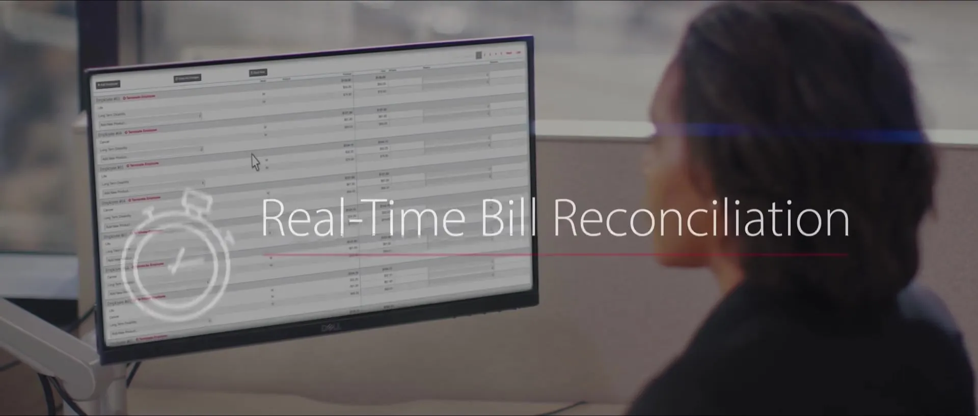 “Real-Time Bill Reconciliation” title card over live action.
